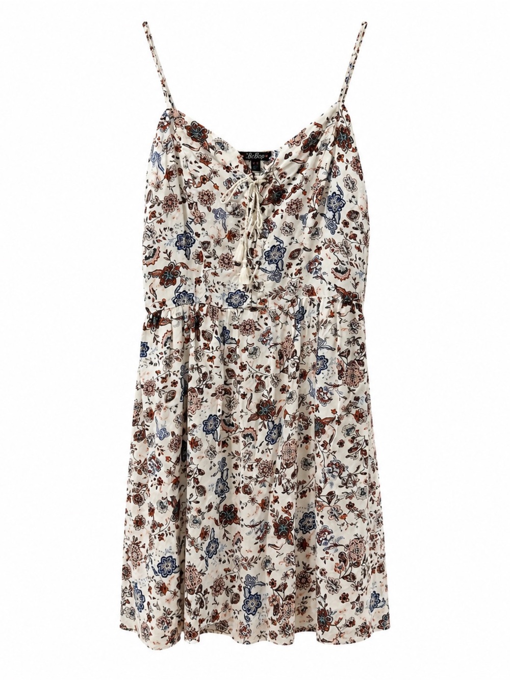 BeBop Floral Boho Mini Large Adjustable Tie Front feminine dress Lightweight
